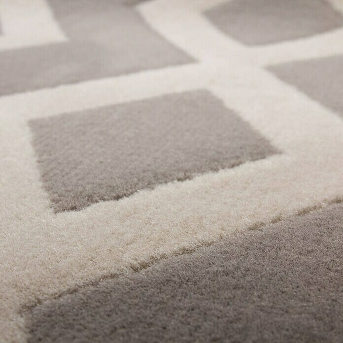 Kayoom Kurzflorteppich Lina 400 (Taupe/Elfenbein, 300 x 80 cm)