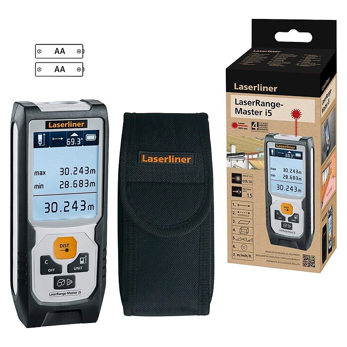 Laserliner Laserafstandsmeter LaserRange-Master i5 (Meetbereik: 0,05 - 50 m, Meetnauwkeurigheid: ± 1,5 mm) | BAUHAUS