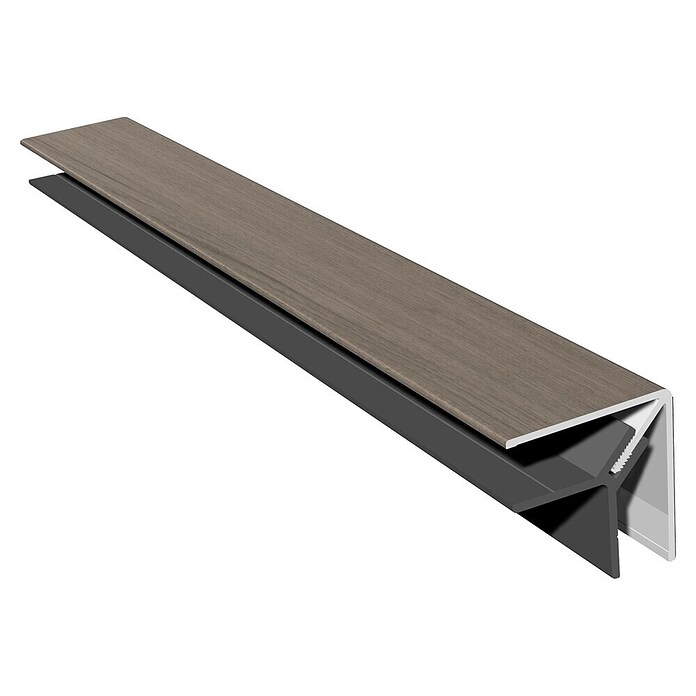 HB Composite Hoekprofiel 2-delig (l x b x h: 6.000 x 50 x 50 mm, Pvc, Anteak) | BAUHAUS