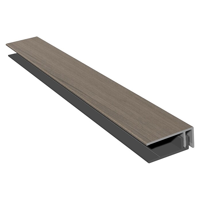 HB Composite U-profiel 2-delig (l x b x h: 6.000 x 50 x 17 mm, Pvc, Anteak) | BAUHAUS