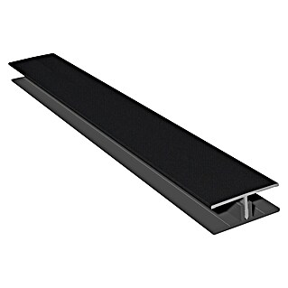 HB Composite H-profiel 2-delig (l x b x h: 6.000 x 50 x 17 mm, Pvc, Zwart)