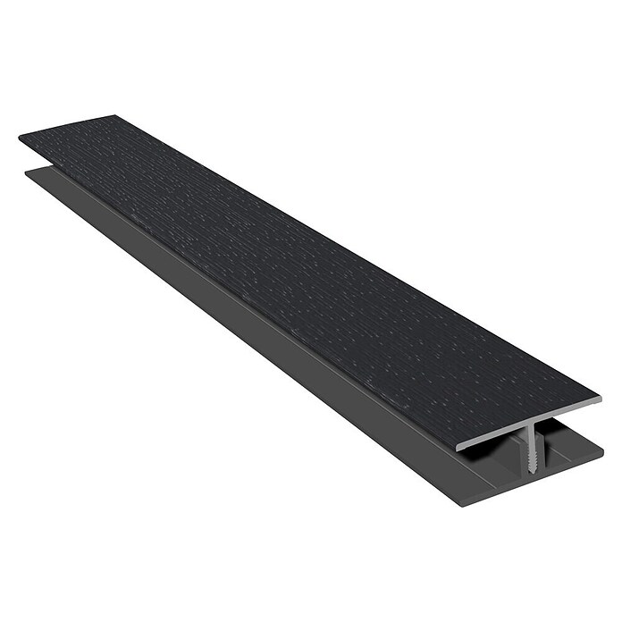 HB Composite H-profiel 2-delig (l x b x h: 6.000 x 50 x 17 mm, Pvc, Antraciet) | BAUHAUS