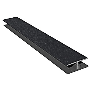 HB Composite H-profiel 2-delig (l x b x h: 6.000 x 50 x 17 mm, Pvc, Antraciet)