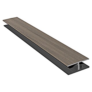 HB Composite H-profiel 2-delig (l x b x h: 6.000 x 50 x 17 mm, Pvc, Anteak)