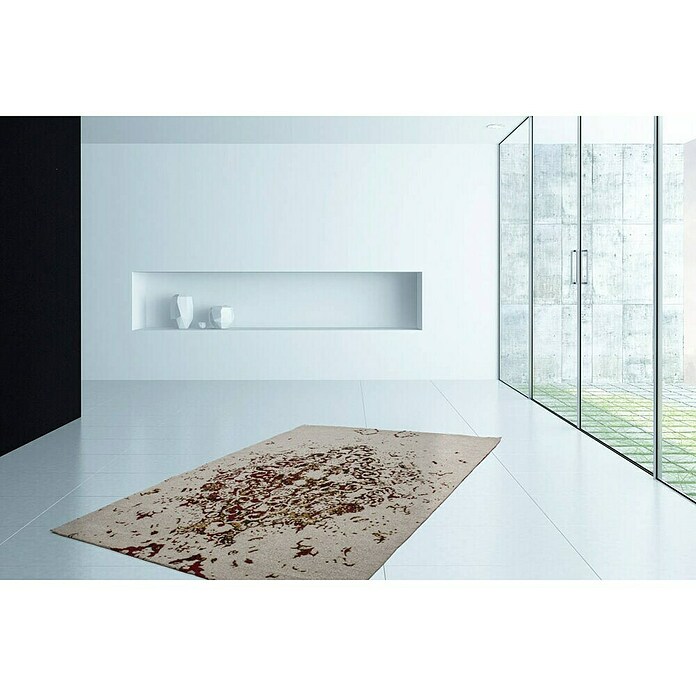 Kayoom Flachgewebeteppich Sitar (Elfenbein/Orange, 150 x 80 cm)