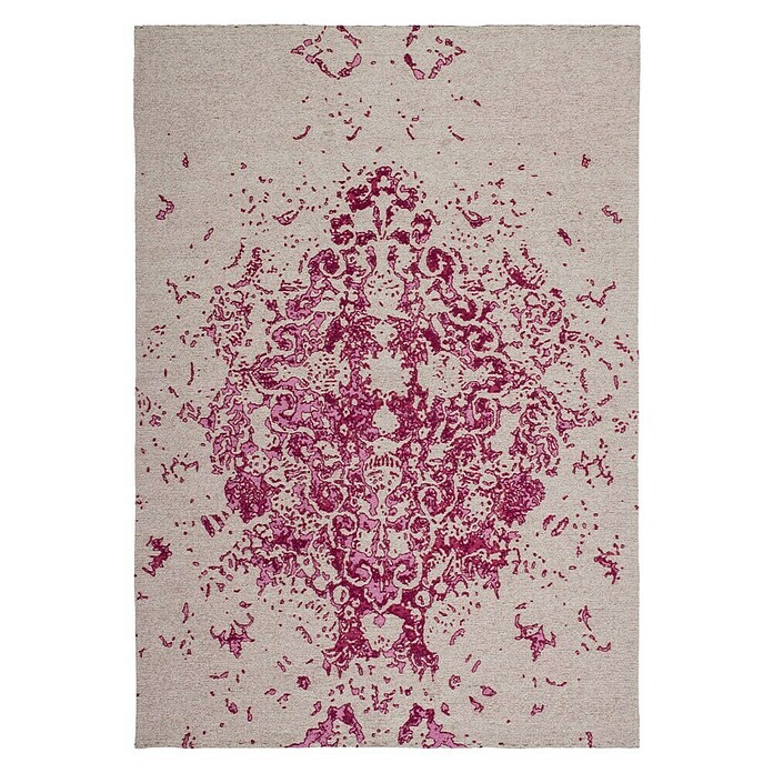 Kayoom Flachgewebeteppich Sitar (Elfenbein/Pink, 150 x 80 cm)