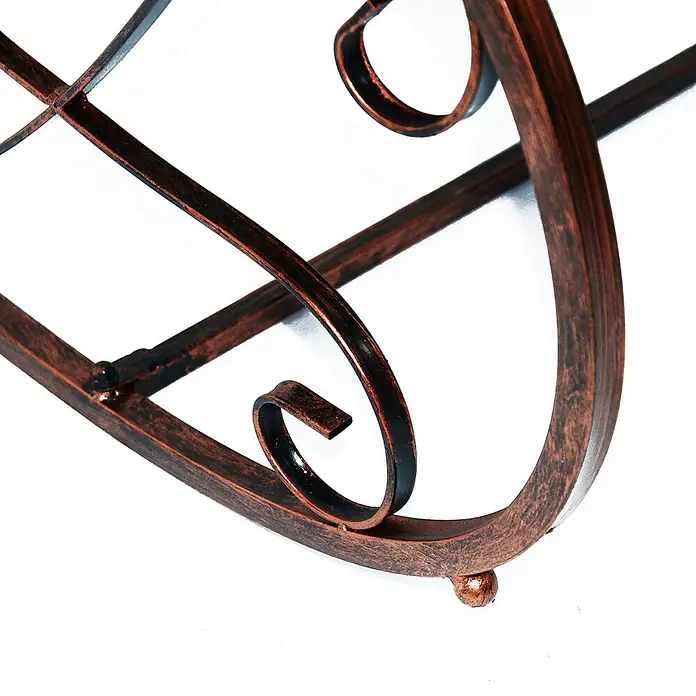 Outsunny Garten-Schaukelstuhl - 1 Stk., Metall, Bronze, B x T x H: 76 x 76 x 90 cm - Bronzefarbener Metallrahmen mit verschnörkelten Verzierungen, abgenutzter Optik und kleinen Füßen.
