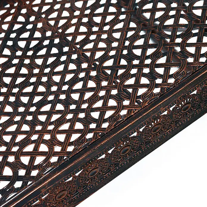 Outsunny Garten-Schaukelstuhl - 1 Stk., Metall, Bronze, B x T x H: 76 x 76 x 90 cm - Dunkelbronzenes Gussmetallgitter mit kunstvoller Zierumrandung, ideal für Möbel.
