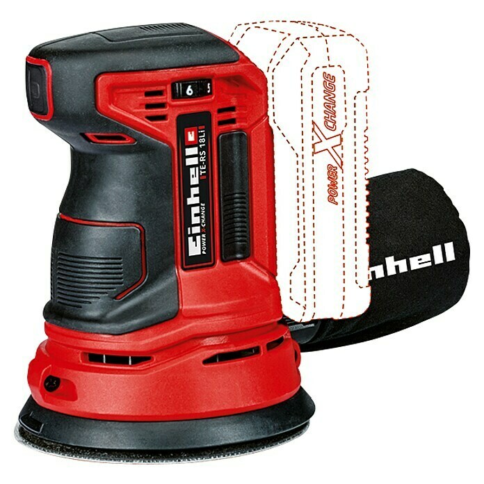 Einhell Power X-Change Akku-Exzenterschleifer TE-RS 18 Li-Solo18 V, Ohne Akku, Durchmesser Schleifteller: 125 mm Left Side View