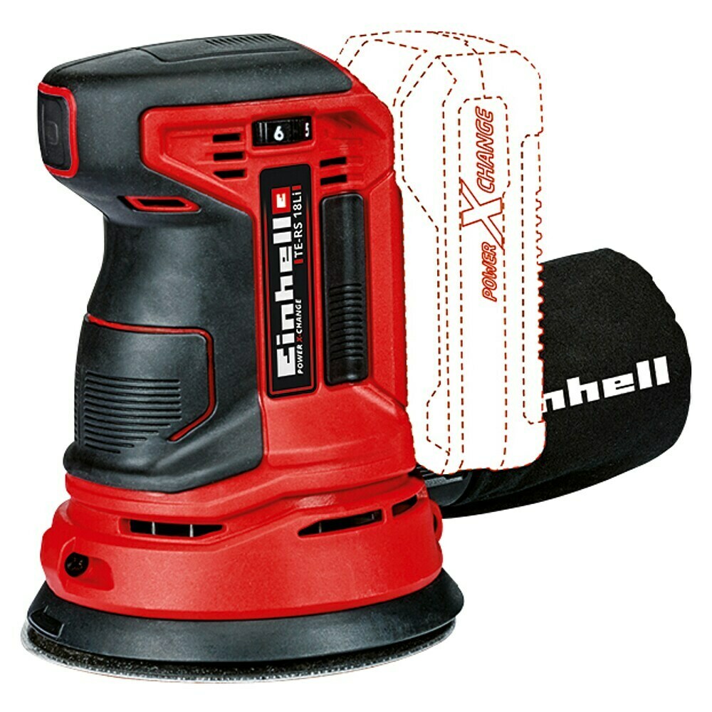 Einhell Akku-Exzenterschleifer TE-RS 18 Li-Solo – Kabellos, Mit Mikro-Kletthaftung & Staubabsaugung