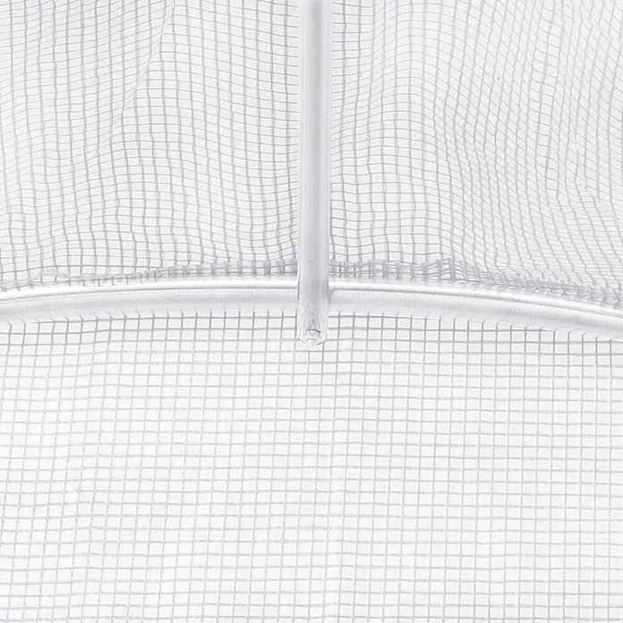 Furnicato Gewächshaus verzinkter Stahl - 6 x 2 cm, Material Seitenwand: Kunststoff, 38 mm, Grau - Weiße, gitterverstärkte, transluzente Gewächshausfolie mit einem weißen Stützstab an der verstärkten Kante.