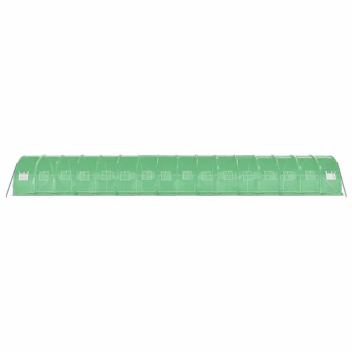 Furnicato Gewächshaus - 16 x 3 cm, Material Seitenwand: Kunststoff, 38 mm, Grau - Langer grüner Folientunnel mit transparenten Fenstern für den Pflanzenanbau.
