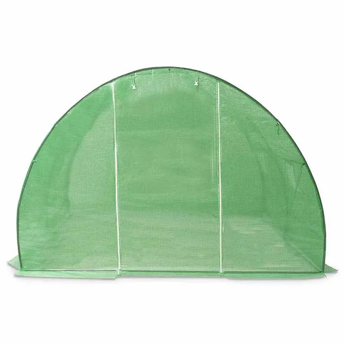 Furnicato Gewächshaus - 3 x 3 cm, Material Seitenwand: Kunststoff, 38 mm, Grau - Grüner halbrunder Gewächshaustunnel für Pflanzen.