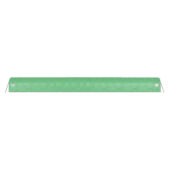 Furnicato Gewächshaus - 20 x 2 cm, Material Seitenwand: Kunststoff, 38 mm, Grau - Langes grünes Folientunnel-Gewächshaus mit vielen transparenten Fenstern für Gartenschutz.