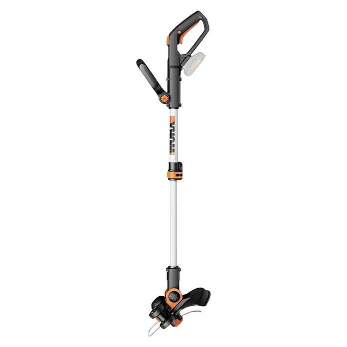 Worx PowerShare 20V Akku-Rasentrimmer WG163E.9 - 20 V, Li-Ionen, Ohne Akku - Abbildung eines WORX Akku-Rasentrimmers, ideal für präzise Gartenarbeit und Kantenschnitt, mit verstellbarem Griff und leichtem Design.