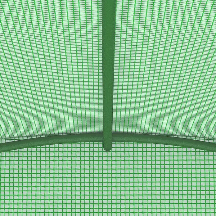 Furnicato Gewächshaus - 2 x 200 cm, Material Seitenwand: Kunststoff, 38 mm, Grau - Grüne Gitterfolie für Gewächshaus mit Stützstangen.
