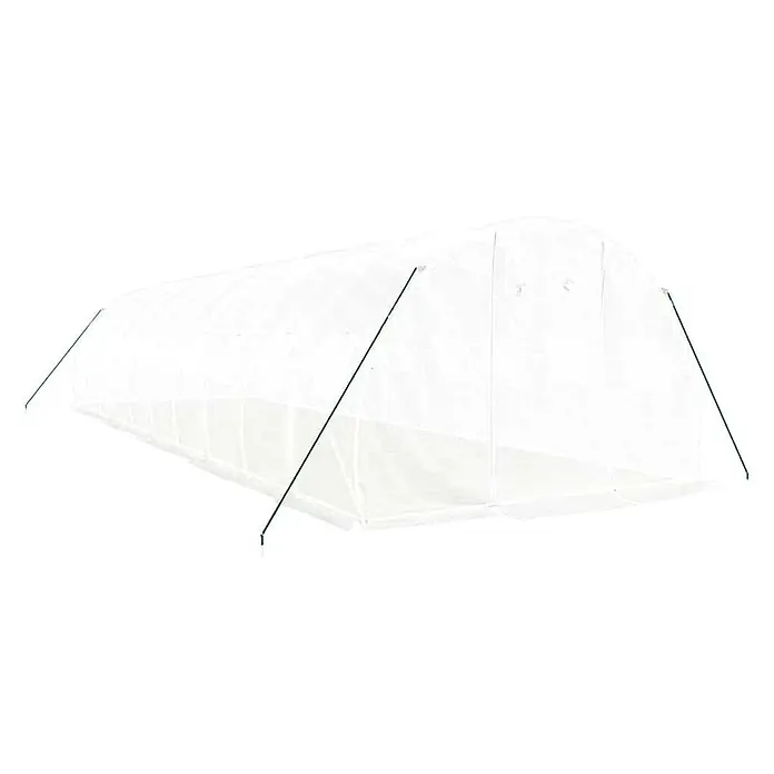 Furnicato Gewächshaus - 10 x 3 cm, Material Seitenwand: Kunststoff, 38 mm, Grau - Transparenter Folientunnel mit weißer Abdeckung und grünen Stützstangen.