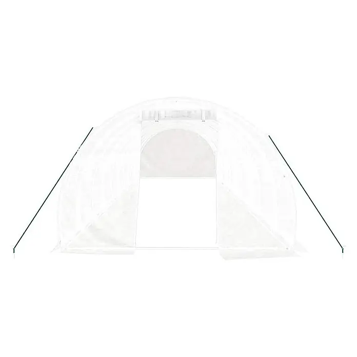 Furnicato Gewächshaus - 10 x 3 cm, Material Seitenwand: Kunststoff, 38 mm, Grau - Transparentes Tunnelgewächshaus mit offener Tür und grünen Stützstangen, ideal zum Schutz von Pflanzen.