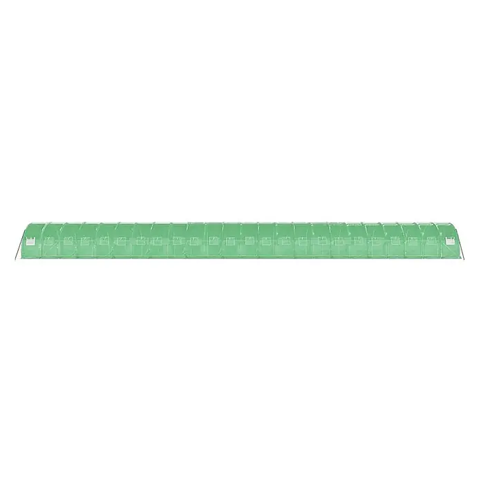 Furnicato Gewächshaus verzinkter Stahl - 24 x 3 cm, Material Seitenwand: Kunststoff, 38 mm, Grau - Langes, transparentes, grünes Kunststoff-Pflanztunnel mit Segmenten und Seitenlüftung.