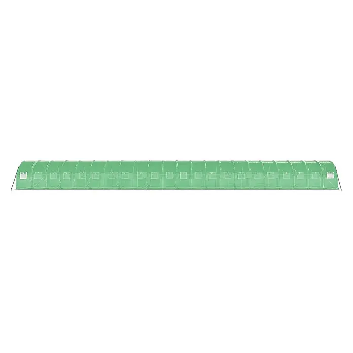 Furnicato Gewächshaus - 22 x 3 cm, Material Seitenwand: Kunststoff, 38 mm, Grau - Grünes Folientunnel-Gewächshaus mit mehreren transparenten Belüftungsfenstern.