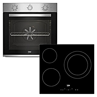 Beko Set de horno y zona de cocción BBIE12100XD (Volumen horno: 66 l, Número de zonas de temperatura: 3 ud., Acero inoxidable/Negro)