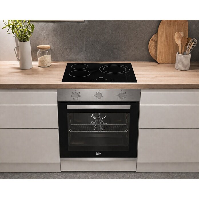 Beko Set de horno y zona de cocción BBIE12100XD (Volumen horno: 66 l, Número de zonas de temperatura: 3 ud., Acero inoxidable/Negro) | BAUHAUS