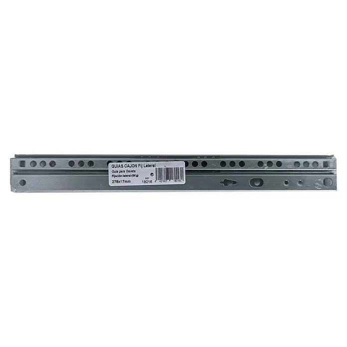 M.Pascual Guía para cajones - Longitud de instalación: 280 mm, Capacidad de carga: 10 kg, Extracción parcial, Montaje lateral - Guía metálica gris para cajón con fijación lateral, capacidad de 5kg, para movimiento suave.