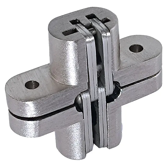 M.Pascual Bisagra para embutir - L x An: 44 x 34 mm, Niquelado - Bisagra oculta de metal cepillado para puertas o armarios.