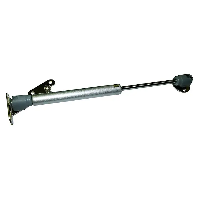 M.Pascual Soporte de tapa - 10 N, Ángulo de apertura: 100 °, Apto para: Mueble - Amortiguador de gas plateado para puertas de armario, con cilindro metálico, varilla cromada y extremos grises.