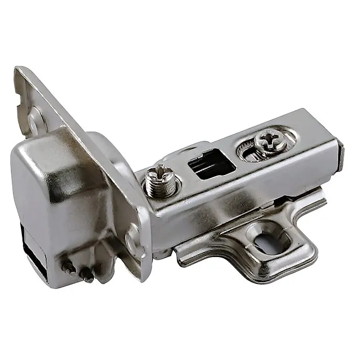 M.Pascual Bisagra de cazoleta - Diámetro cazoleta: 35 mm, Ángulo de apertura: 110 °, Súper acodada, Niquelado, 2 ud. - Bisagra de mueble de metal brillante con tornillos de ajuste visibles.
