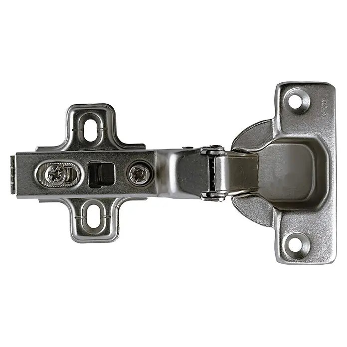 M.Pascual Bisagra de cazoleta - Diámetro cazoleta: 35 mm, Ángulo de apertura: 110 °, Súper acodada, Niquelado, 2 ud. - Bisagra de mueble de metal plateado con placas de montaje y tornillos de ajuste.