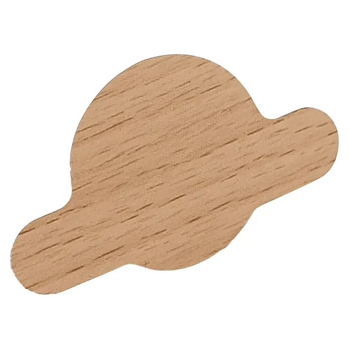 M.Pascual Tapón embellecedor - Haya, 4 ud., Pegado - Forma abstracta de madera clara con veta visible.