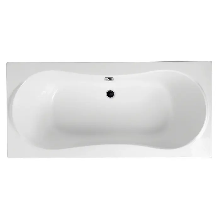 Bad Land Badewanne LONG Acryl-Eckwanne 170 x 80 cm Weiß, inkl. Wannenträger - Sanitäracryl, Weiß - Weiße Badewanne mit ergonomischer Form, Überlauf und mittigem Abfluss.