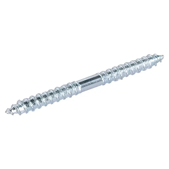 M.Pascual Perno de doble rosca - Ø x L: 5 x 60 mm, Rosca métrica, 10 ud. - Tornillo de doble rosca plateado con extremos roscados y una sección central lisa para uniones ocultas.