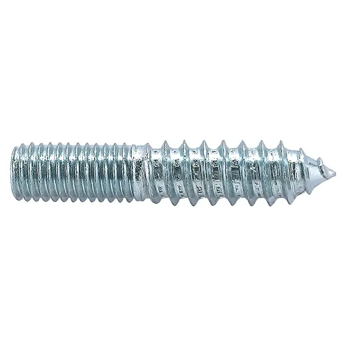M.Pascual Perno de doble rosca - Ø x L: 10 x 50 mm, Rosca métrica, 10 ud. - Tornillo de doble rosca metálico plateado con roscas gruesas en ambos extremos y punta.