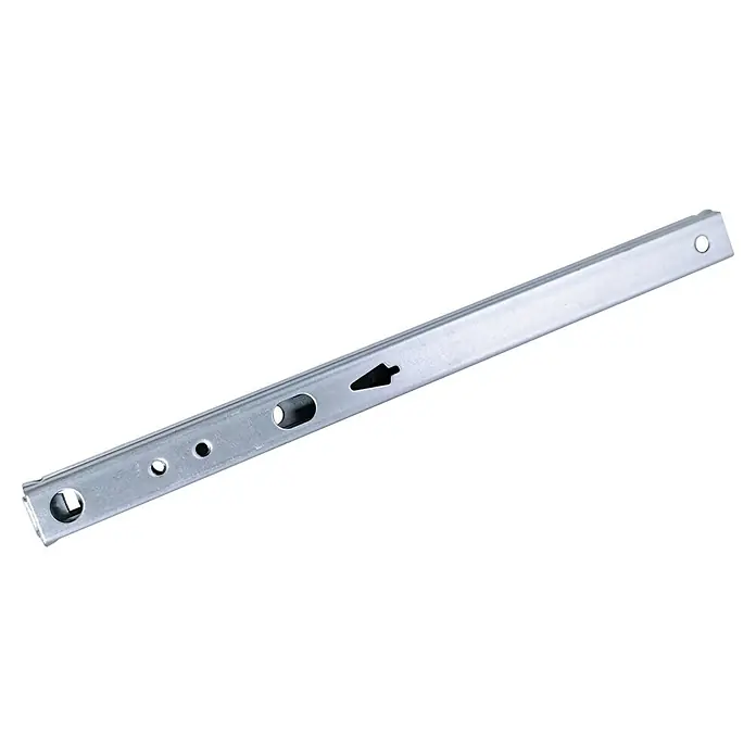M.Pascual Guía para cajones - Longitud de instalación: 220 mm, Capacidad de carga: 10 kg, Extracción parcial, Montaje lateral - Riel de soporte de mueble de metal plateado con agujeros de montaje y ranuras de ojo de cerradura.
