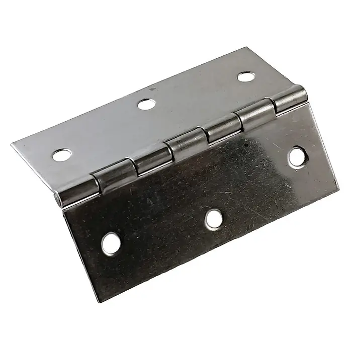 M.Pascual Bisagra de piano - L x An: 80 x 60 mm, Acero inoxidable, 2 ud. - Bisagra de metal brillante para puertas o armarios, con seis orificios para tornillos.