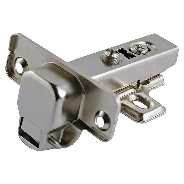 M.Pascual Bisagra de cazoleta - Diámetro cazoleta: 35 mm, Ángulo de apertura: 110 °, Recta, Niquelado, 6 ud. - Bisagra de mueble de metal plateado pulido con tornillos de ajuste visibles.