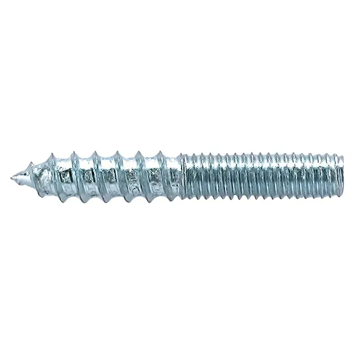 M.Pascual Perno de doble rosca - Ø x L: 6 x 60 mm, Rosca métrica, 10 ud. - Tornillo metálico plateado con punta afilada y rosca gruesa.