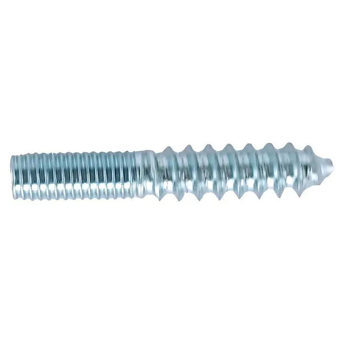 M.Pascual Perno de doble rosca - Ø x L: 8 x 60 mm, Rosca métrica, 10 ud. - Tornillo de doble rosca plateado con rosca fina para metal en un extremo y rosca gruesa para madera en el otro.