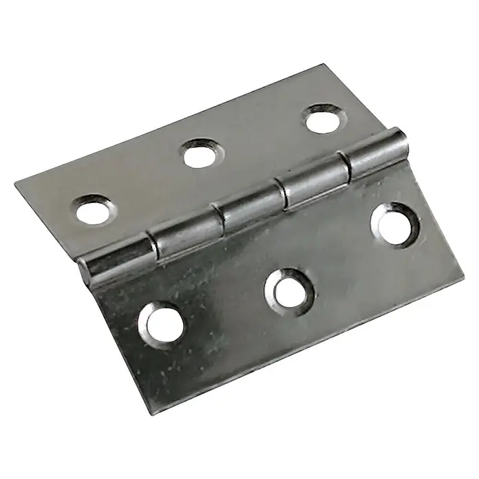 M.Pascual Bisagra de piano - L x An: 40 x 50 mm, Acero inoxidable, 2 ud. - Bisagra de metal plateado con seis agujeros para tornillos.