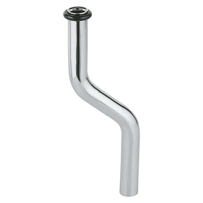 Grohe Urinal-Spülrohr - Durchmesser: 18 mm, Kröpfung: 50 mm - Verchromtes Siphonrohr mit schwarzem Dichtring für Waschbecken oder Spültische, robust und langlebig für den täglichen Gebrauch.