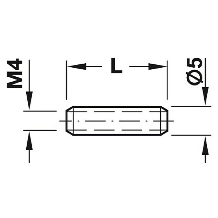 Häfele GewindehülseLänge: 18 mm, Passend für: Holzdicken 24 - 29 mm Front View