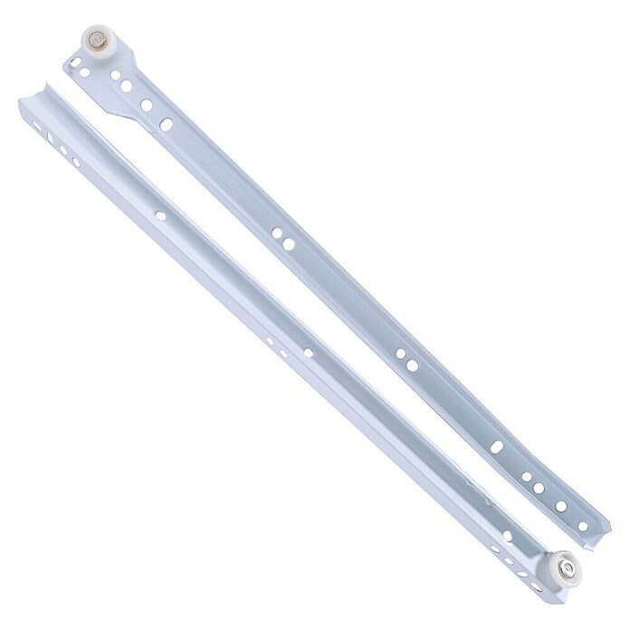 Guía para cajones (22 mm - 400 mm, Blanco, 2 ud., Extracción parcial) | BAUHAUS