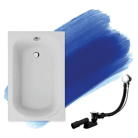 Bad Land  Badewanne MINI Acryl-Eckwanne 100 x 65 cm Weiß