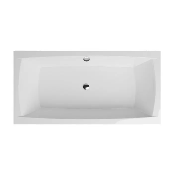 Bad Land Badewanne APRI Acryl-Eckwanne 140 x 70 cm Weiß - 140 x 70 cm, Sanitäracryl, Weiß - Weiße, rechteckige Badewanne, Aufsicht, mit zentralem Ablauf und Überlauf.