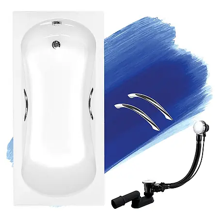Bad Land  Badewanne ARIA PLUS Acryl-Eckwanne 160 x 70 cm Weiß, inkl. Wannenträger