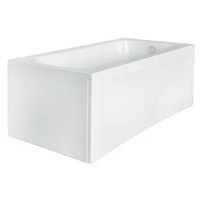 Bad Land Badewanne - 150 x 70 cm, Sanitäracryl, Weiß - Weiße, moderne, rechteckige Badewanne mit Überlauf, geeignet für zeitgenössische Badezimmer.