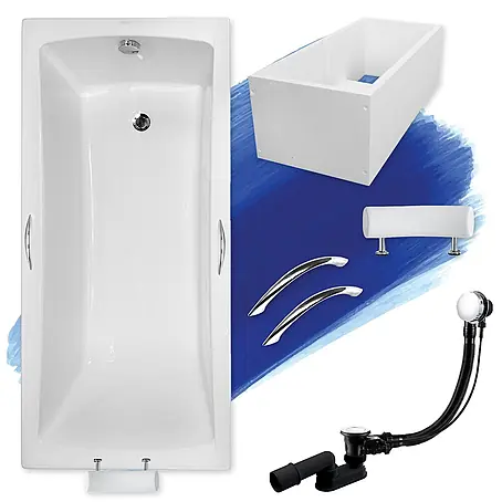 Bad Land  Badewanne OPTIMA PREMIUM Acrylwanne 170 x 70 cm Weiß m. Wannenträger