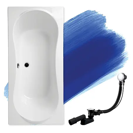 Bad Land  Badewanne LONG Acryl-Eckwanne 170 x 80 cm Weiß